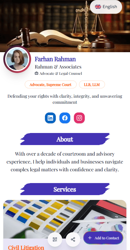 Advocate / Lawyer vCard