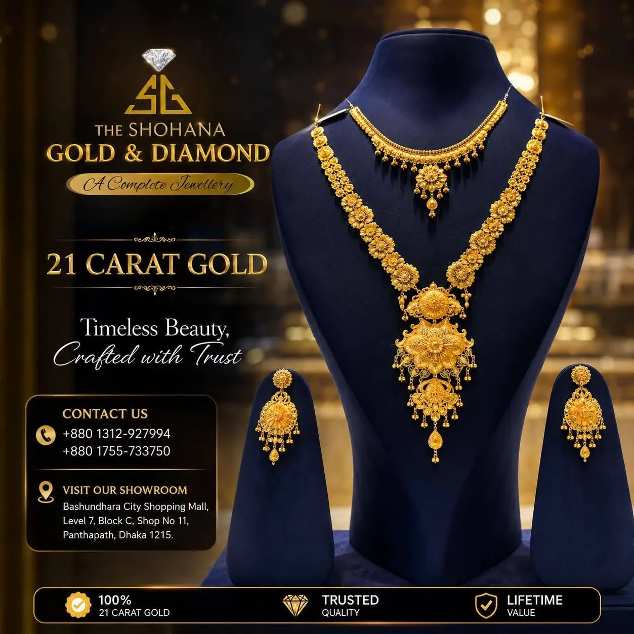 22K Gold Necklace Set