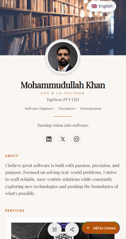 Mohammudullah Khan vCard template