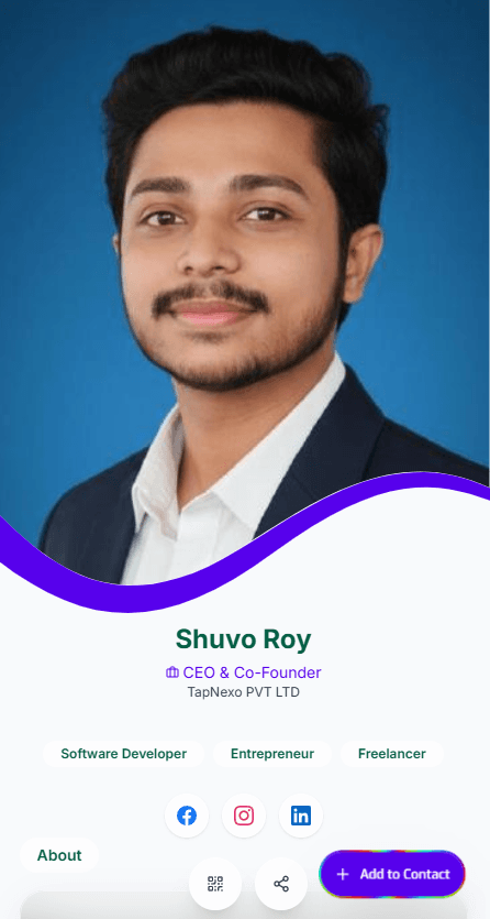 vCard template preview