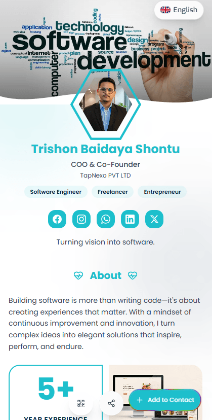 Trishon Baidaya Shontu vCard template